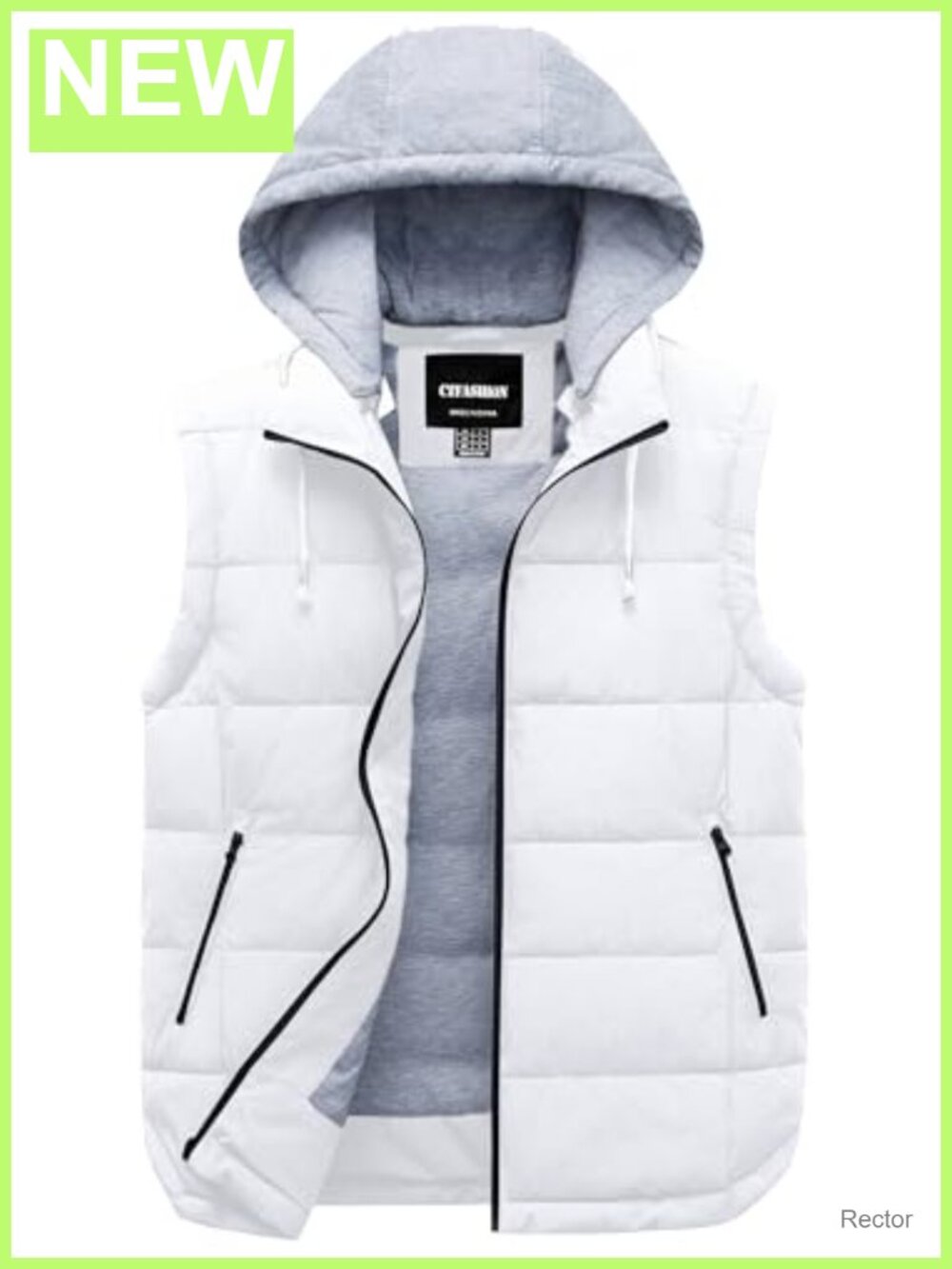 Men's Waterproof Puffer Vest Removable Hood Quilted Sleeveless Winter Outerwear